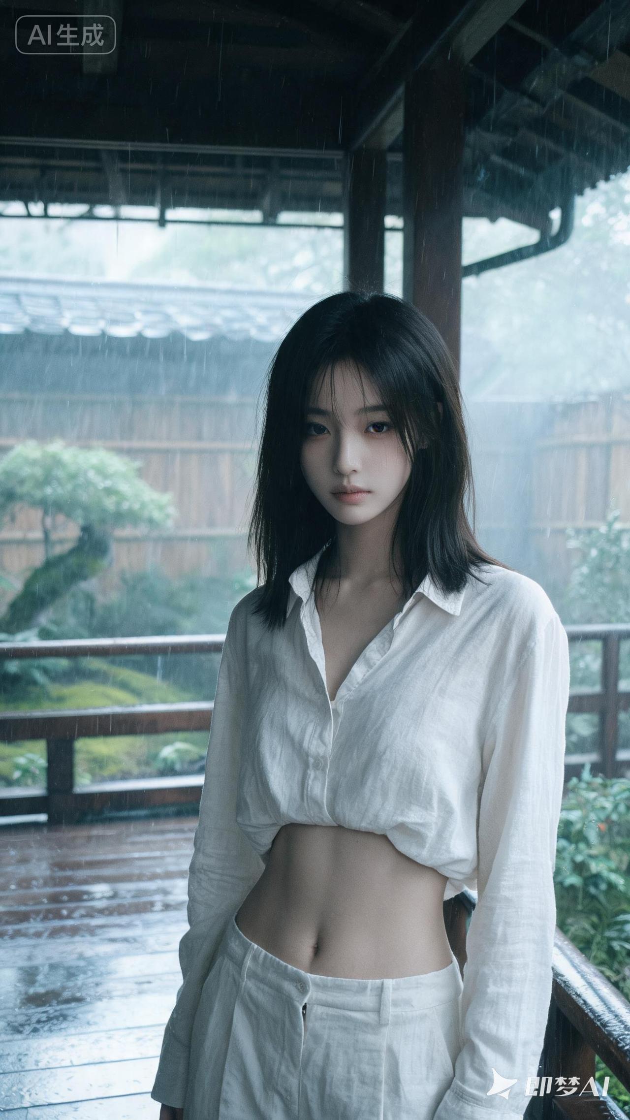 雨中漫步，清新自然，少女情怀，尽显优雅。
