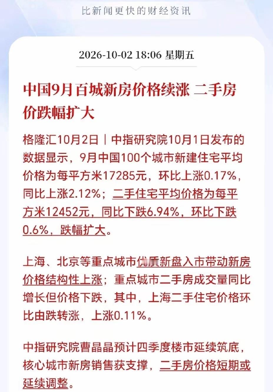 为什么新房价格涨二手房跌幅扩大某种程度上说，二手房就是被新一代新房直接打下来的。市面上次新二手大多是
