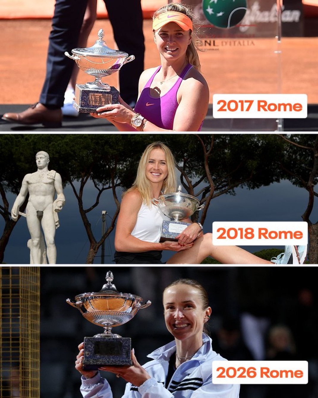 现役球员WTA1000冠军数量排行：🇵🇱斯瓦泰克—11座🇧🇾萨
