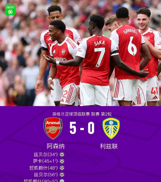 英超，阿森纳5-0利兹联揭示3个不争的事实:1、哲凯赖什在英超踢球和葡超踢球