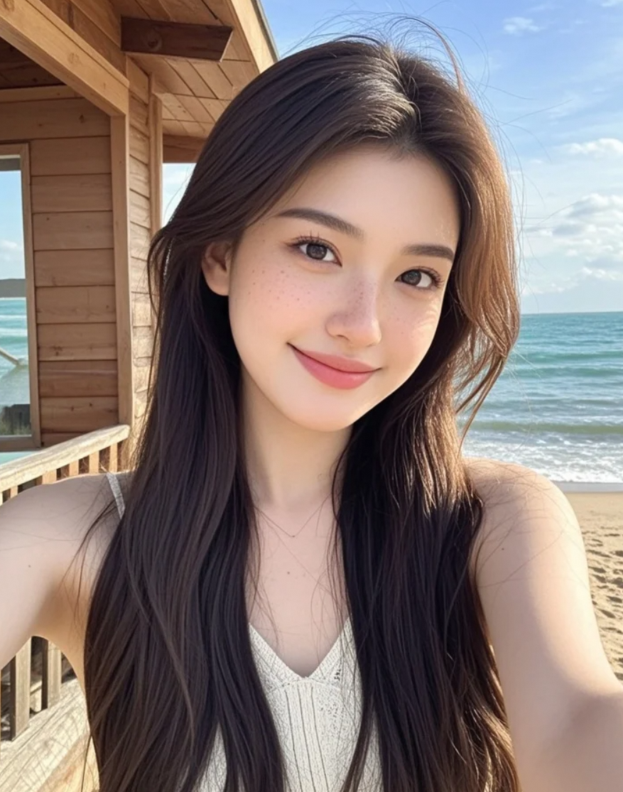 看我如何用一抹淡妆征服这片海滩！