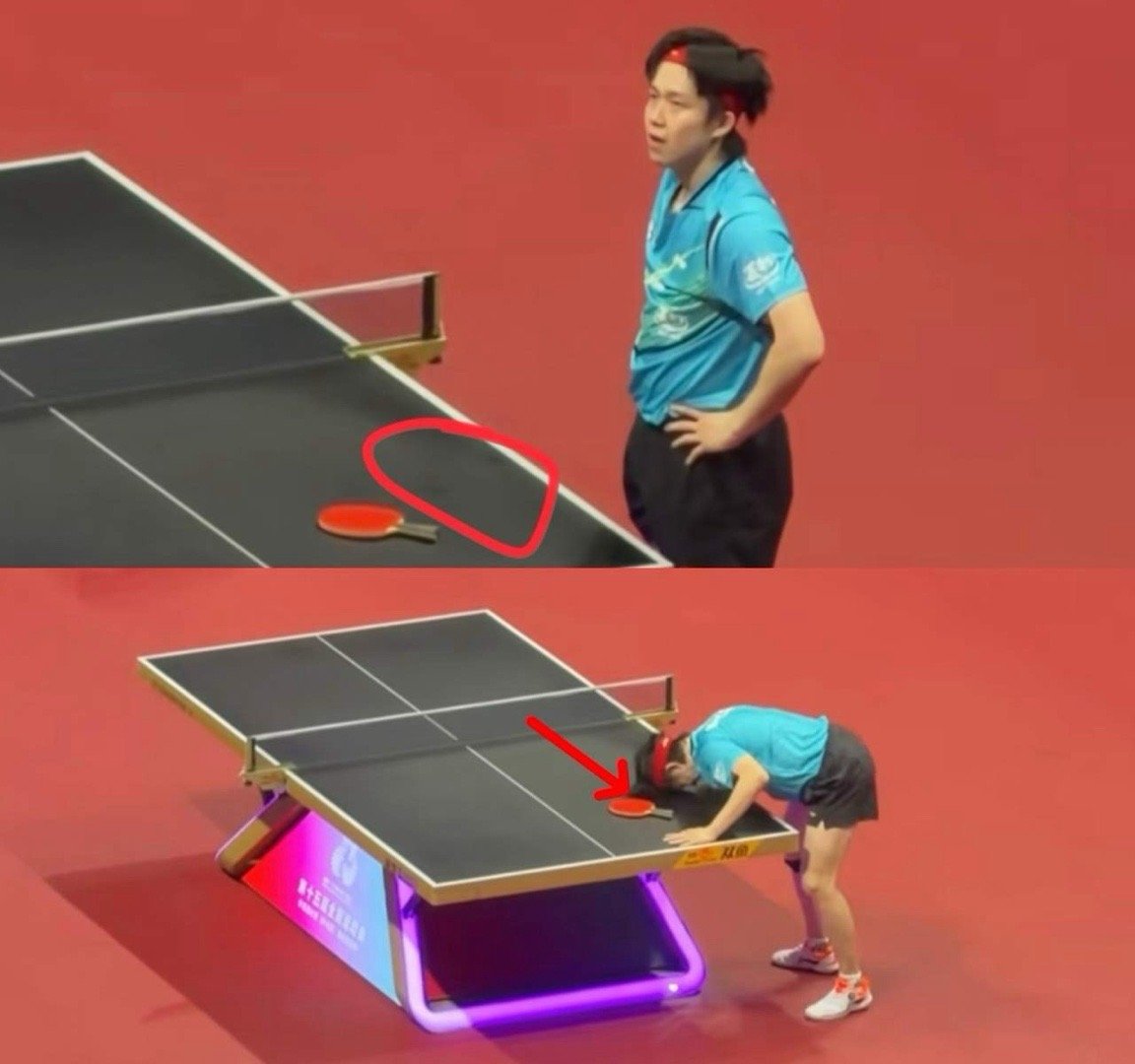 你发现没？大头再次输给了小胖他站在球台边做的那个动作，可以看出大头真的很想赢，想