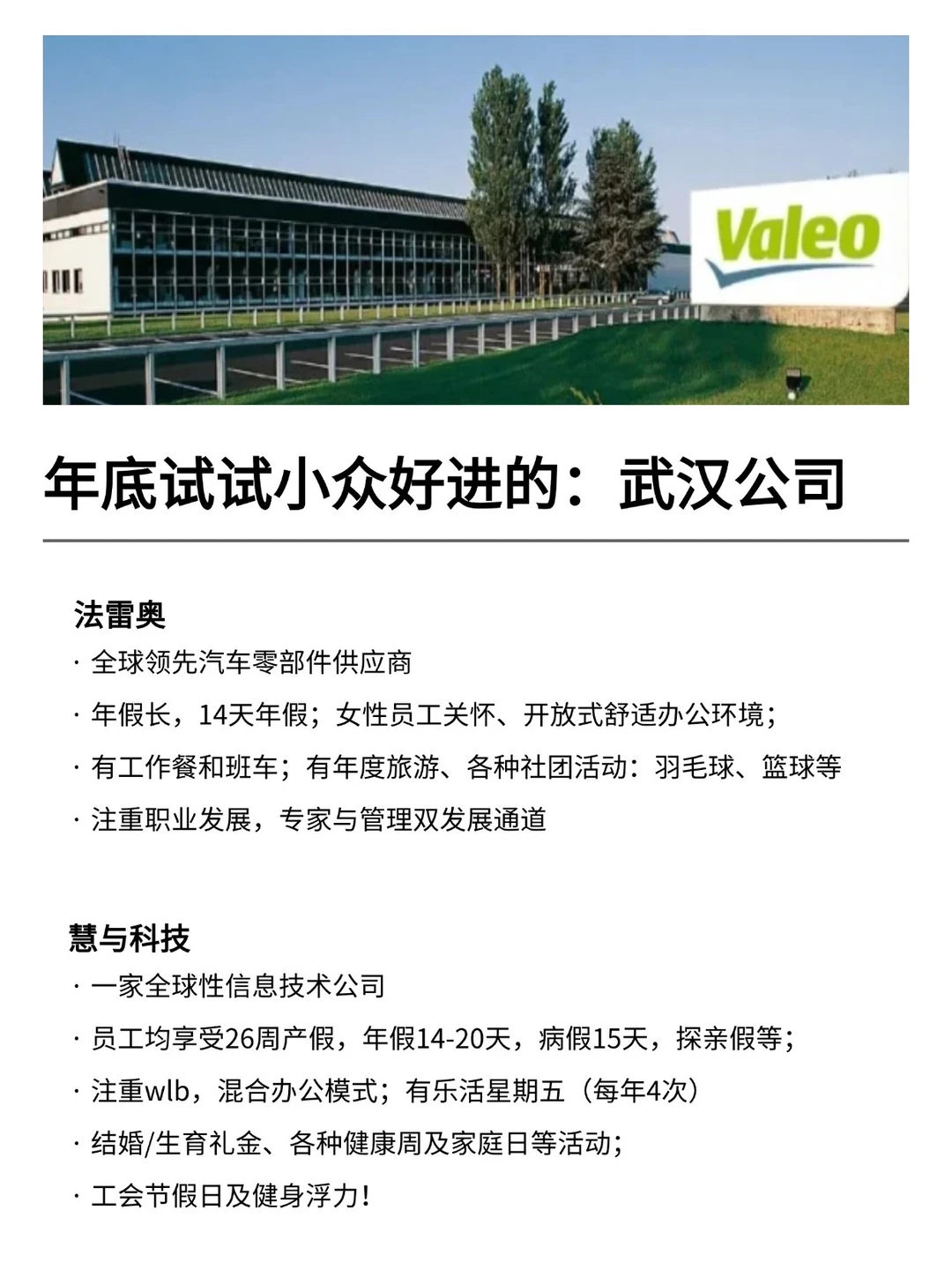 年底试试小众好进的：武汉公司