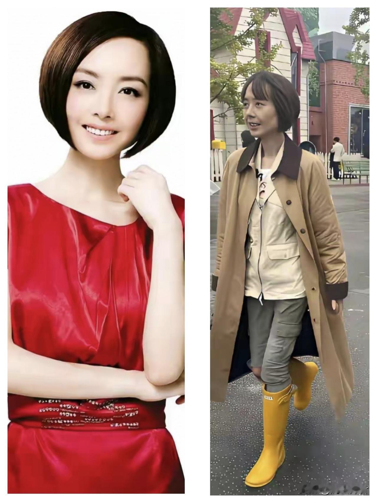 离开滤镜之后的鲁豫普通的和路人没什么区别!