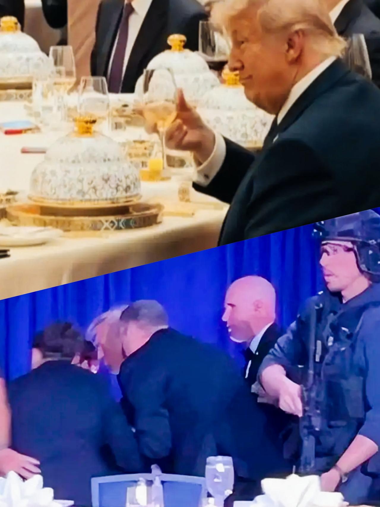 同样是参加宴会，特朗普应该体验了两种完全不同的心情吧？一场宴会让特朗普惊慌失措