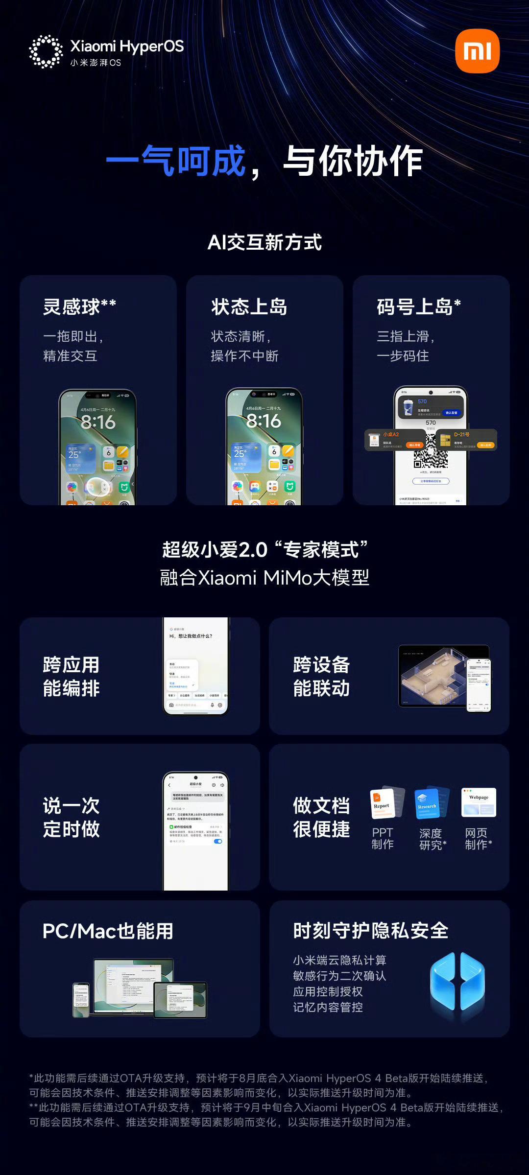 小米澎湃OS4发布小米澎湃os小米澎湃OS4正式来了，现在首批机型已经开启Be