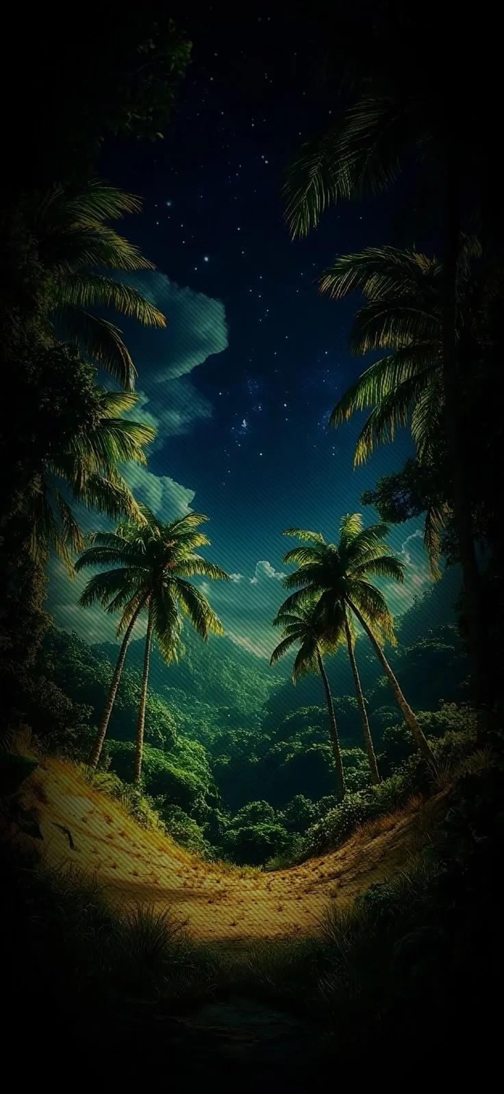 手机壁纸｜热带雨林，你见过吗？为山峰做一次创作AI艺术黑客松数字艺术ip