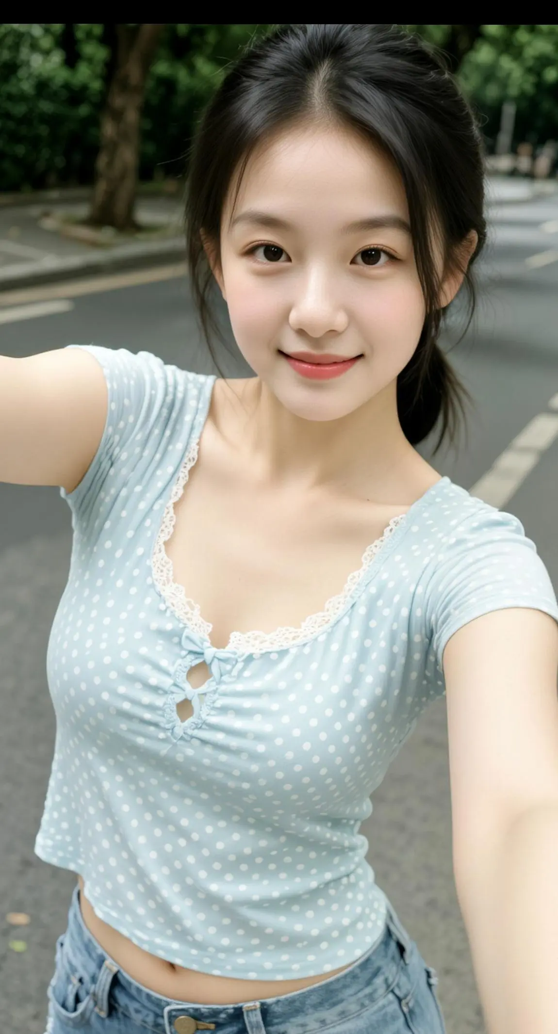 AI户外清新自拍 甜妹穿搭随意拍 夏季甜美风格 日常女生穿搭 ai创作