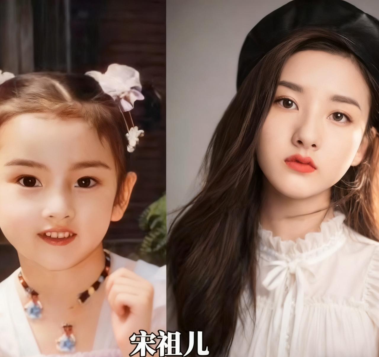 从萌娃到魅力女星对比！