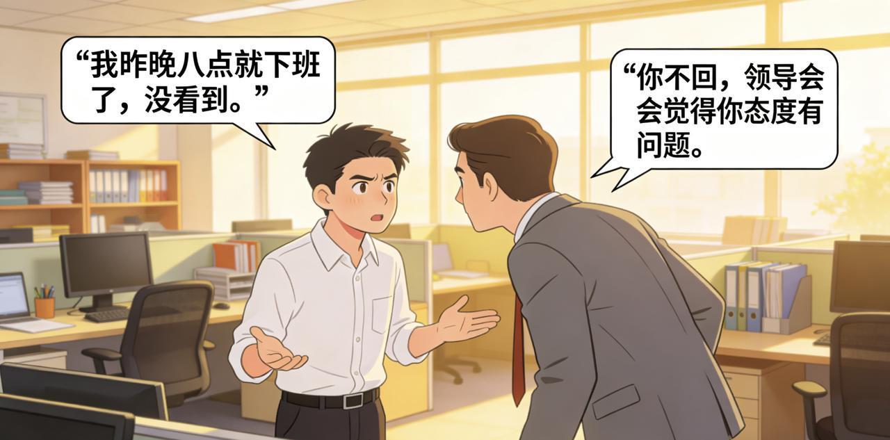 部门群里，领导晚上十点发了一条消息：“大家辛苦了，这么晚还在加班，回头请大家喝奶