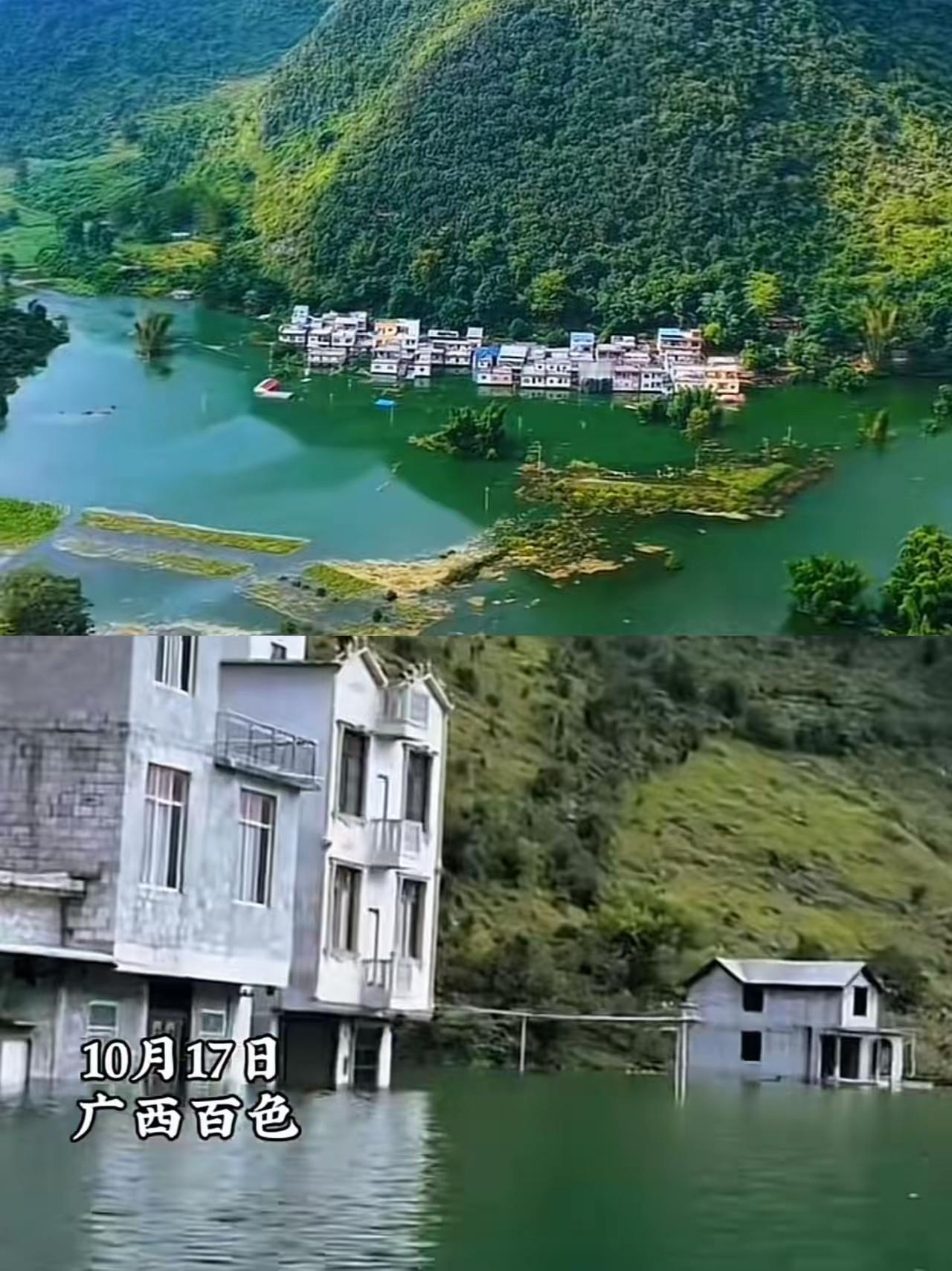 一觉醒来，广西百色被淹村民都傻眼了，洪水已经变绿了，这就意味着洪水退不了了