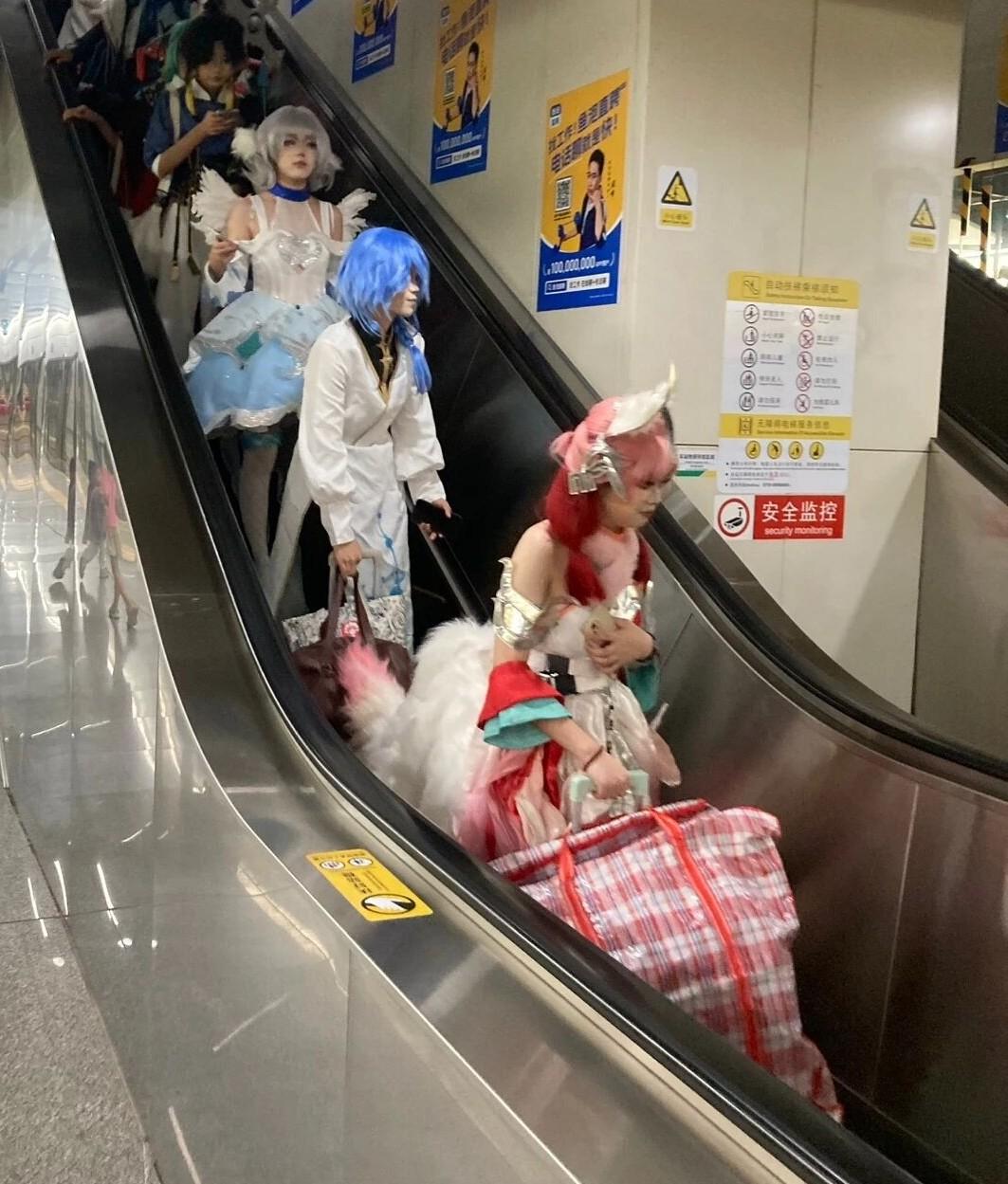 突然进入了妖精的世界。昨天去坐地铁，发现突然多了许多漂亮的小女孩。看这个打