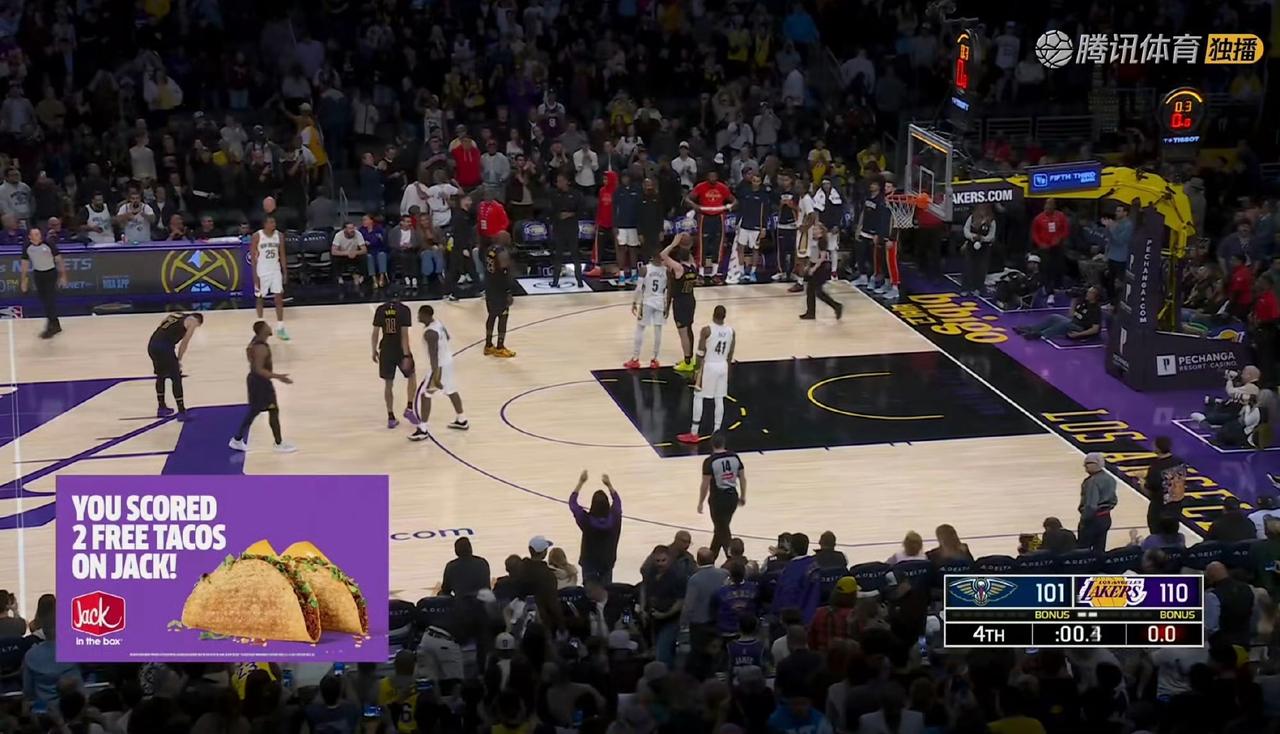 20个失误，湖人110-101险胜无欲无求的鹈鹕，取得三连胜！排名依然第六！虽