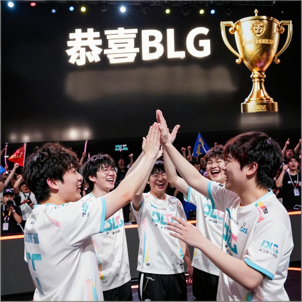 热榜第一！BLG夺冠燃爆全网，中国电竞重返世界巅峰当BLG战队的选手们紧紧相