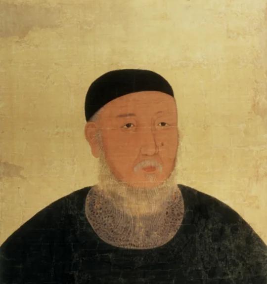 恭愍王的两名岳父：廉悌臣与李齐贤画像图一为恭愍王所画，现为韩国国宝，画中廉悌臣