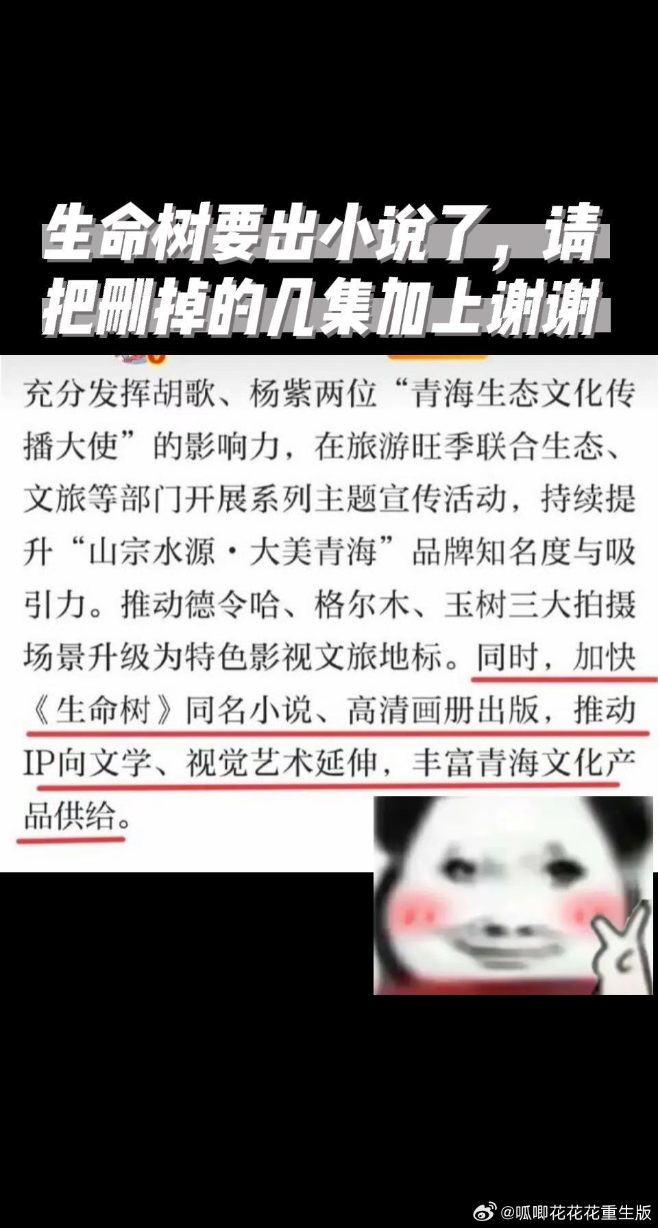 《生命树》真的太牛批了，别的剧都是IP拍，《生命树》剧变成IP，杨紫剧反哺小说第