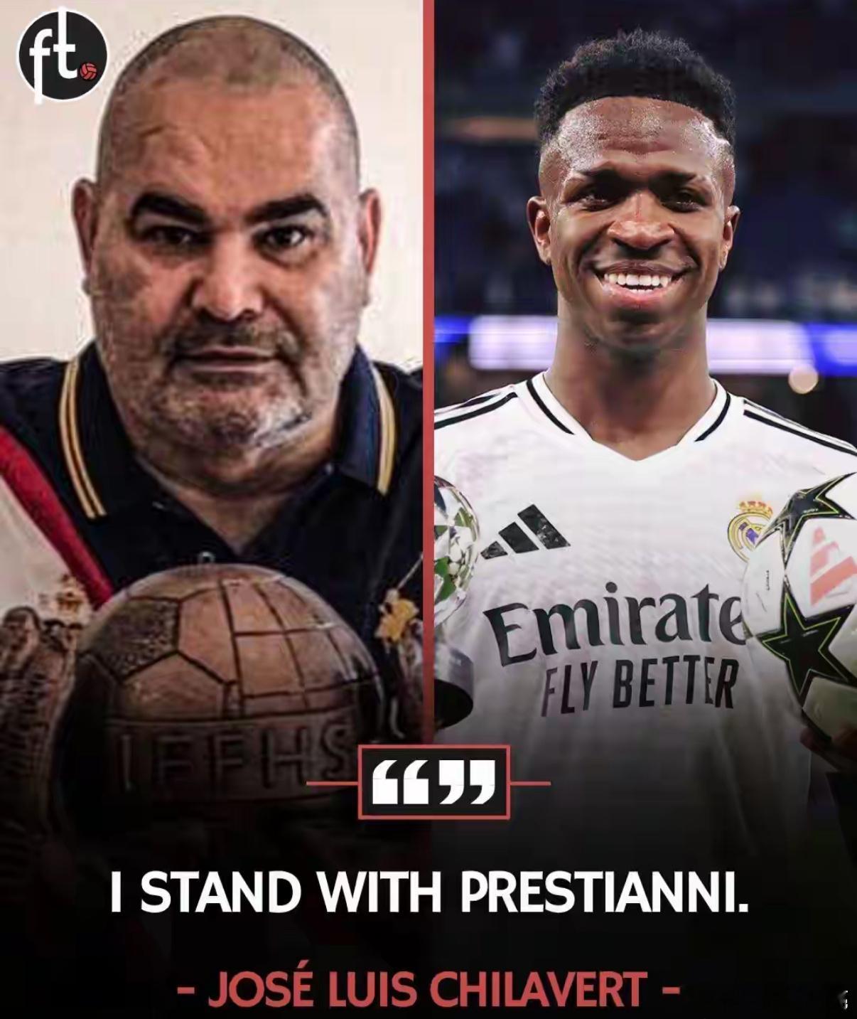 奇拉维特（巴拉圭足球传奇人物）批评姆巴佩和小熊维尼修斯：“我声援普雷斯蒂亚尼。姆