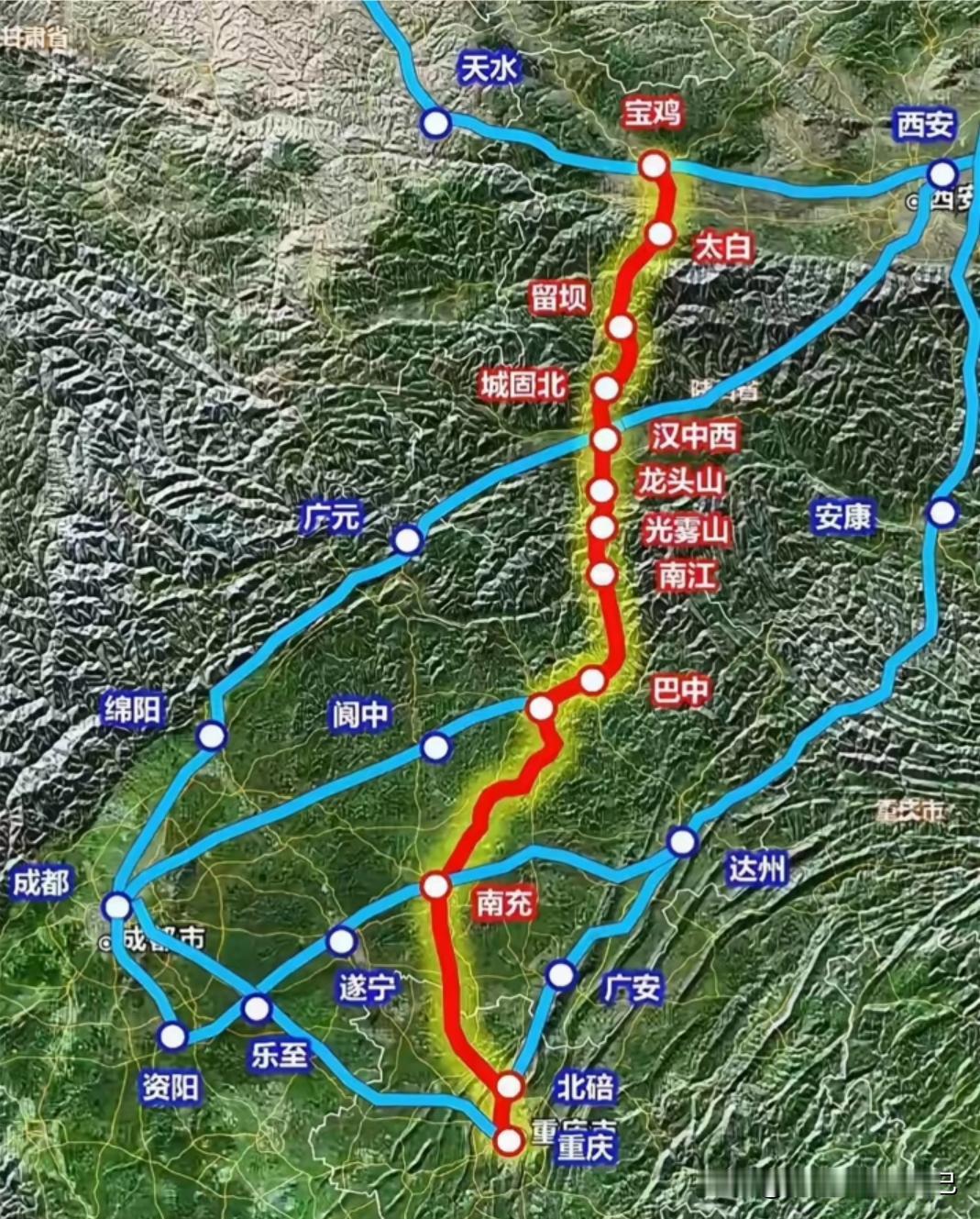 不用绕西安！宝鸡直达重庆高铁线路曝光，陕川百姓福音陕西、川北的朋友看过来