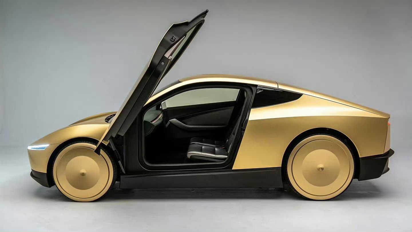 特斯拉宣布首辆Cybercab下线赛博无人驾驶电车下线!