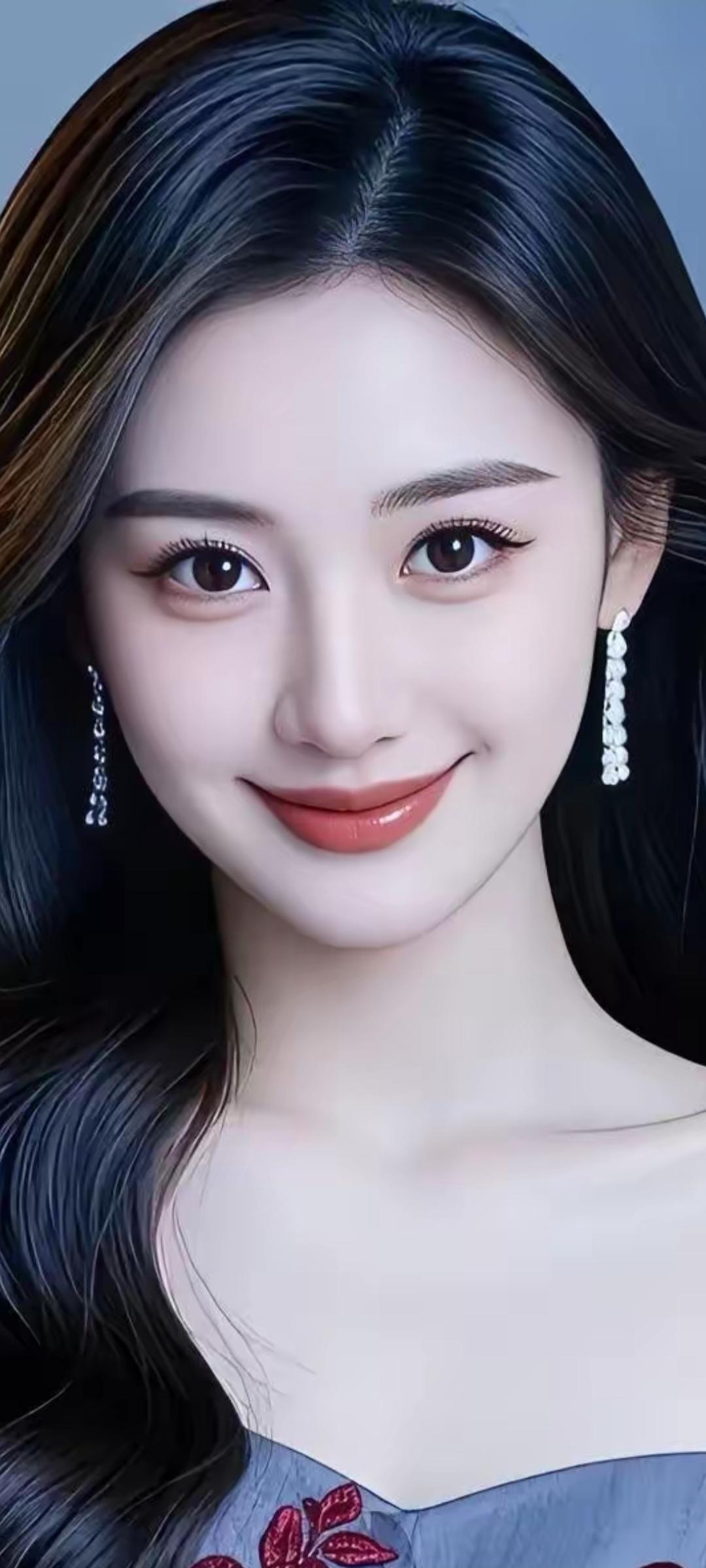 甜美可人的微笑，精致的妆容，优雅的耳饰，尽显东方女性的魅力。