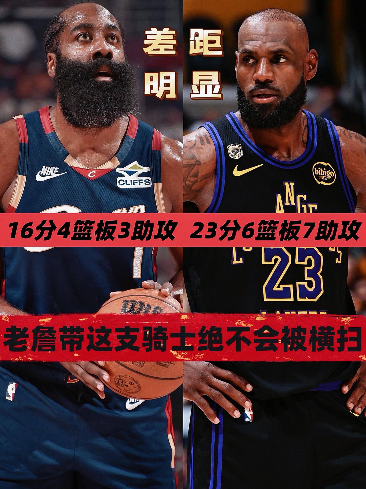 差距！詹姆斯与哈登互换骑士绝不会被横扫！东决开始前，所有球迷都认为这将会是一场