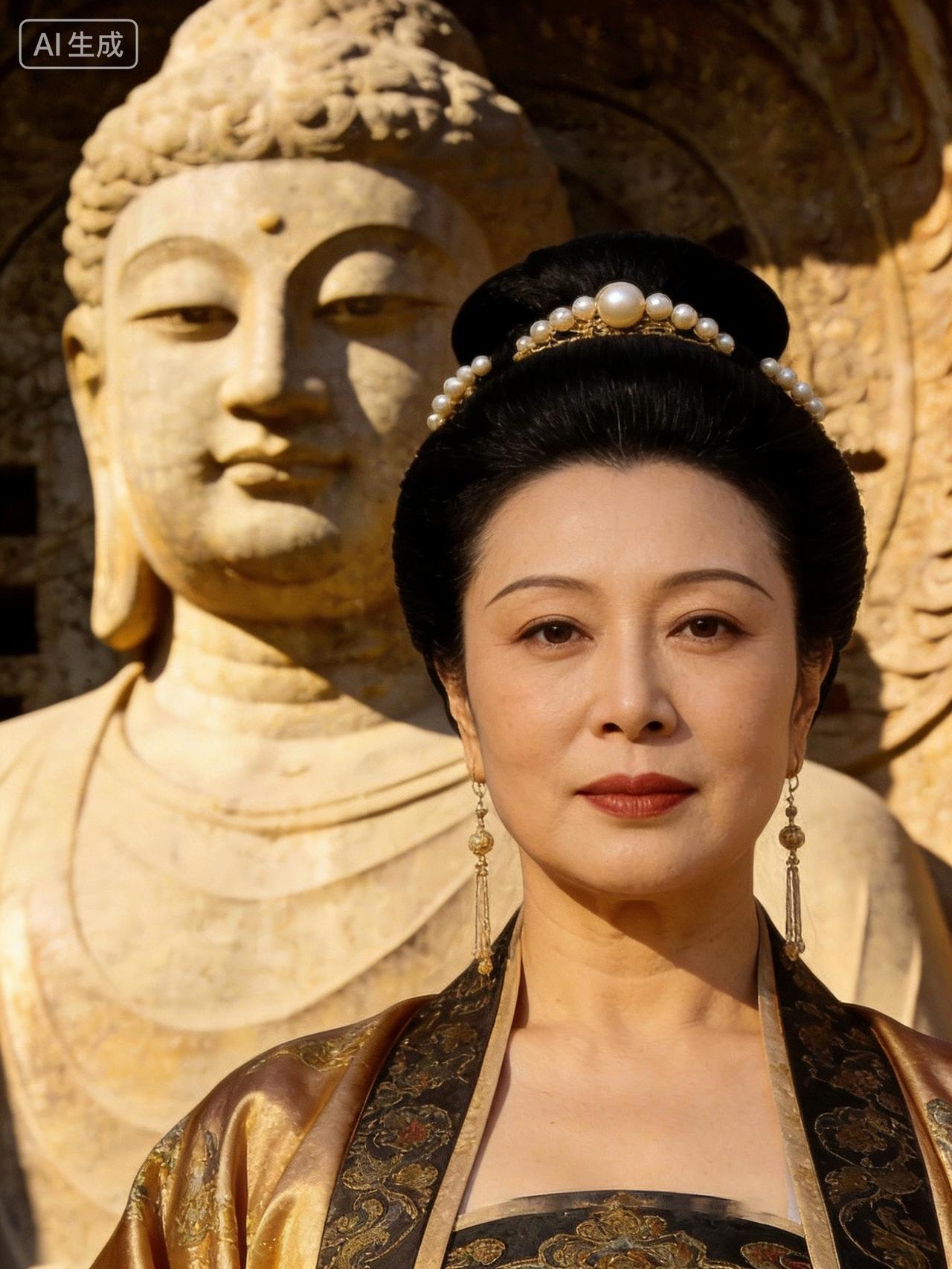 听说龙门石窟卢舍那大佛当年是按武则天样貌雕刻的，用AI技术还原后有景甜等女明星的