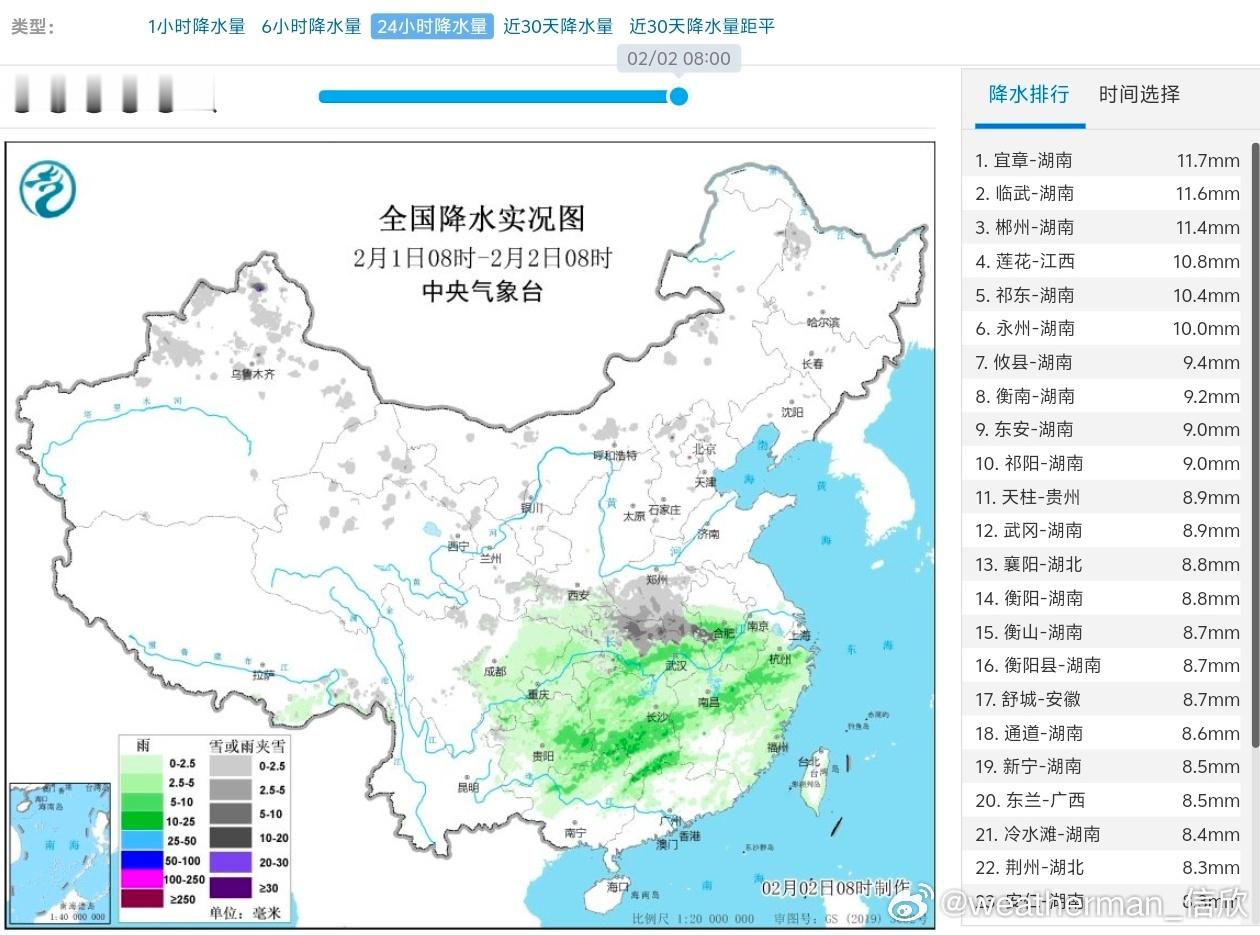 【雨雪】未来中东部地区的雨雪呈现3-4日减少、6-7日再增多的趋势。昨天到今晨，