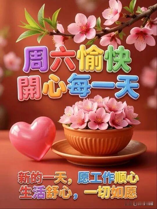 周六早上好！轻松过周六，一觉睡到自然醒。薇风送暖，花开枝头，周末时光舒心自在。愿