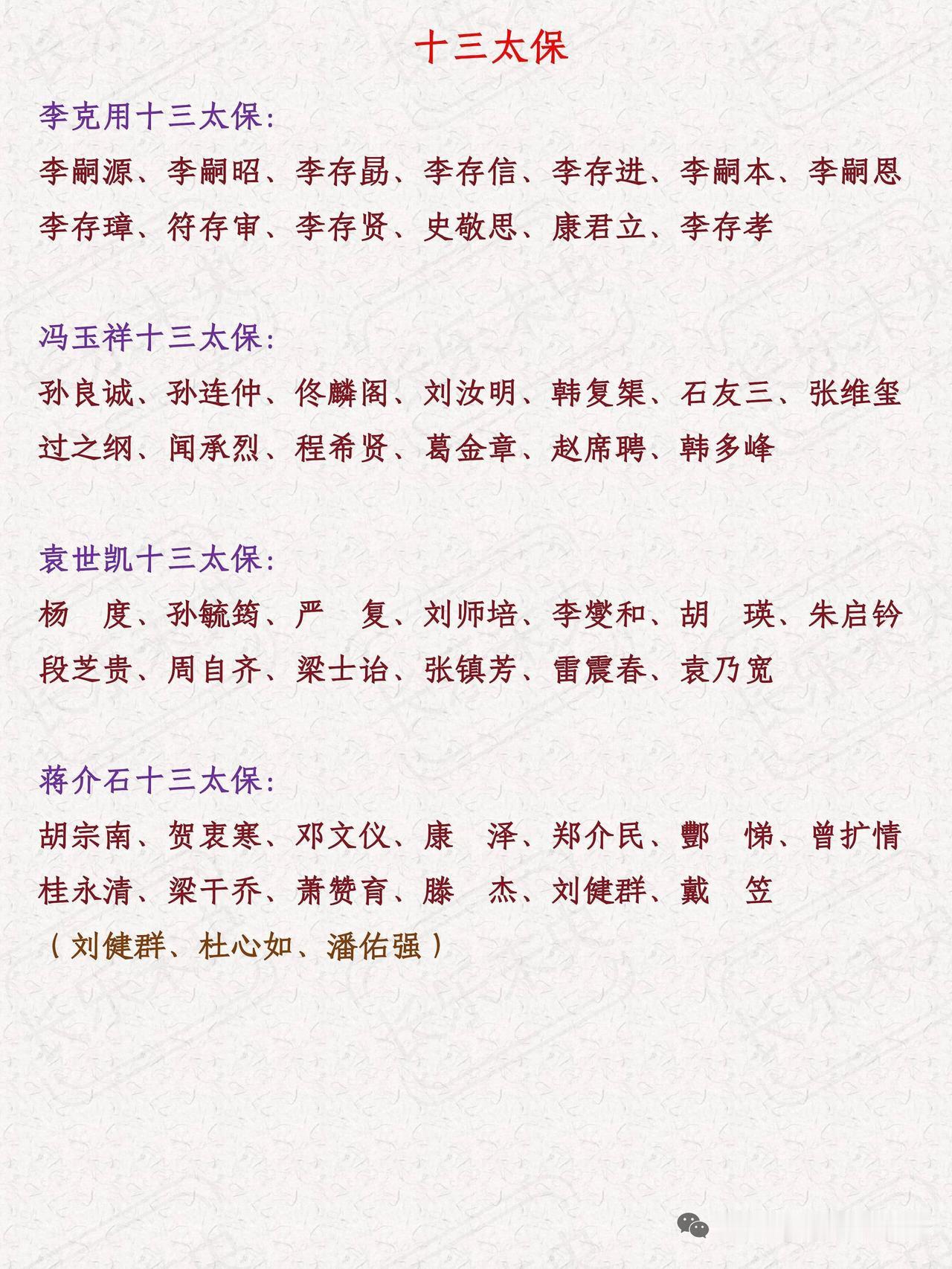 说到历史上出名的十三太保，最出圈的还得是唐末李克用手下那批人。十三个人里除了三