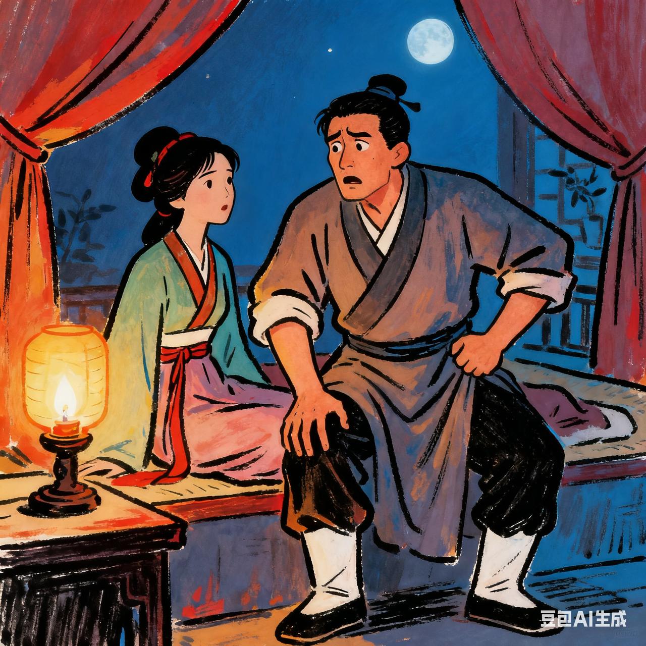 古代夫妻搞笑段子有对夫妻，夜里刚吹灯，丈夫忽然一拍大腿：“坏了！今早借王屠户