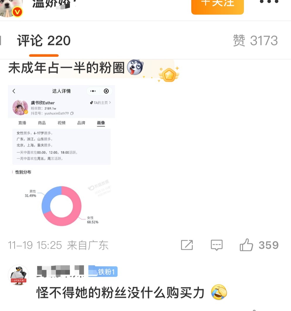 我笑的不行，怎么会有人说虞书欣粉丝没有购买能力啊哈哈哈哈哈哈哈哈哈哈哈哈哈哈哈哈