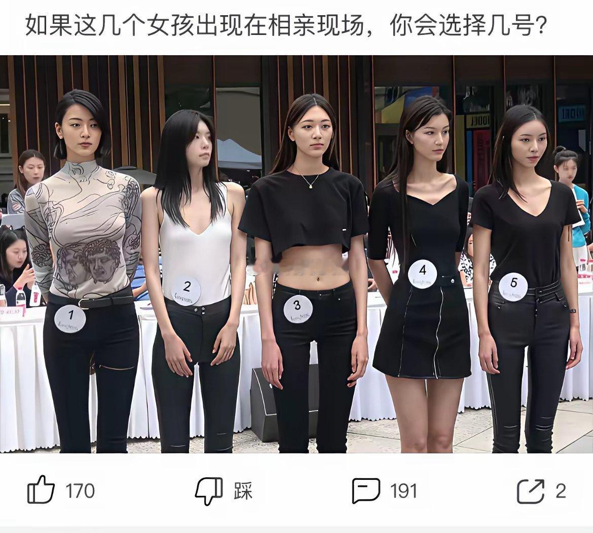 如果这几个女孩出现在相亲现场，你会选几号？
