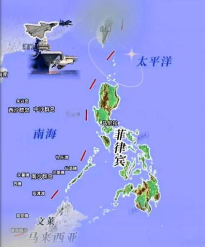 菲律宾为什么会这么紧张？因为二战后对菲律宾领土的划分，只包括了像吕宋岛、棉兰老岛