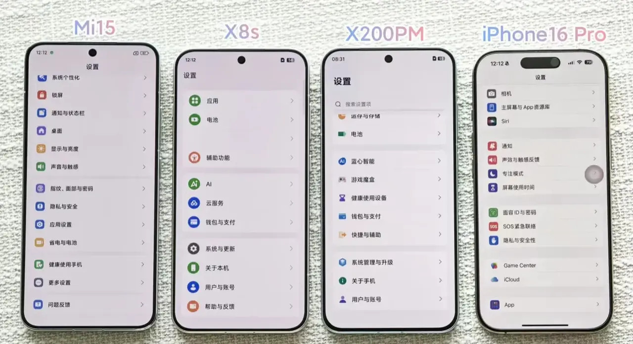 这几款手机的正面，你更喜欢哪个​​​