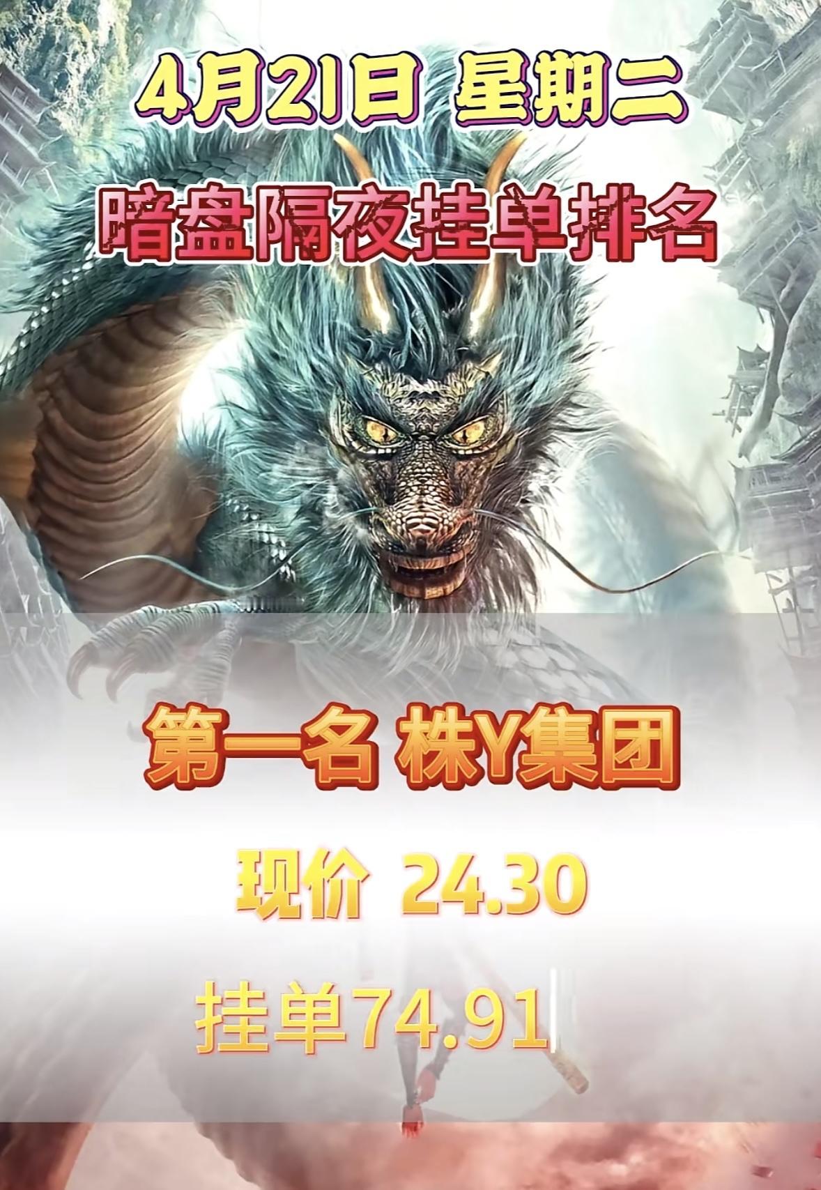 4月21日周二暗盘隔夜挂单排行榜揭晓。天通股份在暗盘隔夜挂单里可太猛了，现价