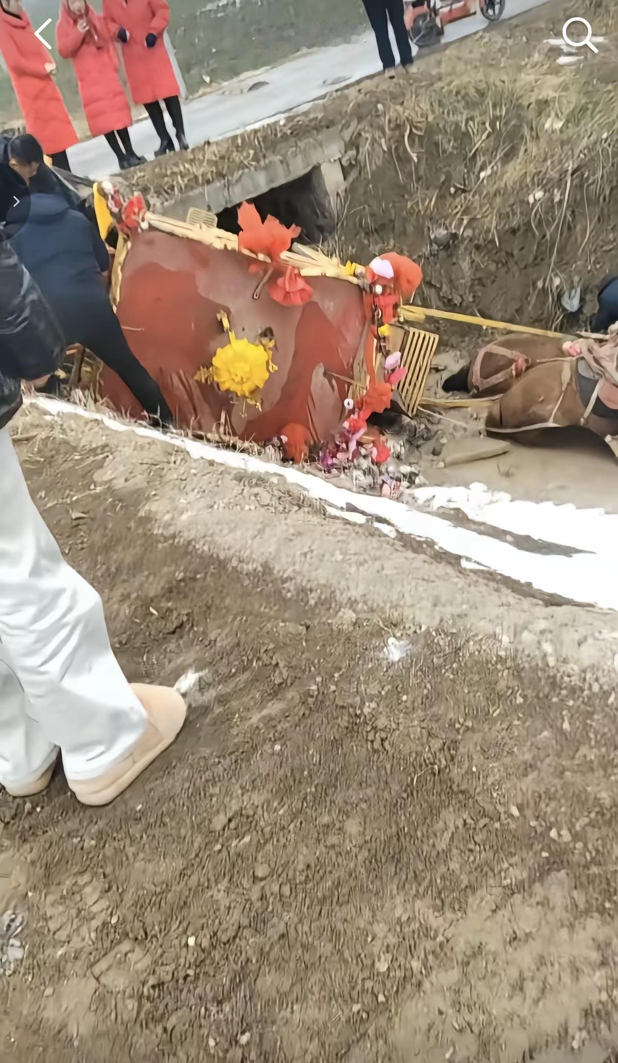 腊八结婚翻车现场！马车翻沟里，网友笑称“马上坠入爱河”河南周口的一对新人，