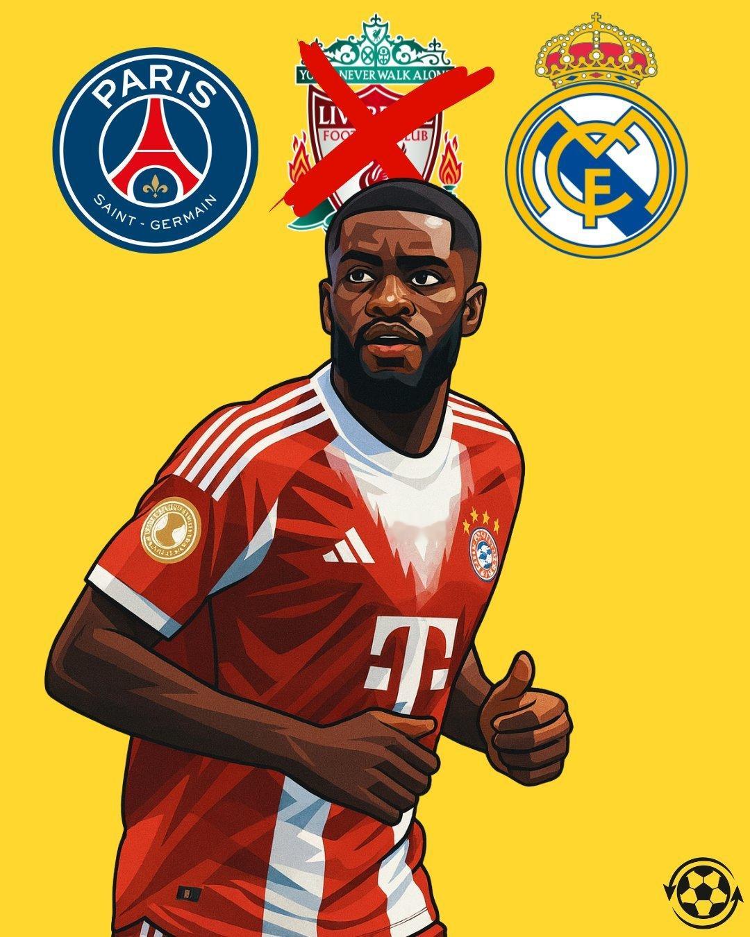 🚨达约特·乌帕梅卡诺似乎已经排除了转会利物浦的可能性。如果拜仁慕尼黑后卫决定在