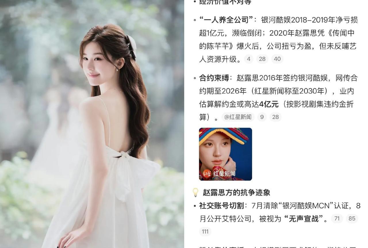 真的让人意想不到啊，难怪赵露思会崩溃，原来，她和公司解约的话，违约金竟然高达
