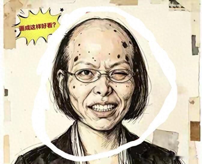 丁荭被同款画风画像，彻底破防，双标引全网热议清华美院丁荭副教授，曾创作扭曲
