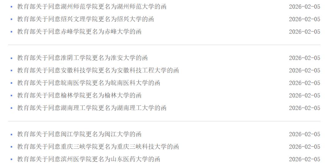 9省份11所高校更名为“大学”