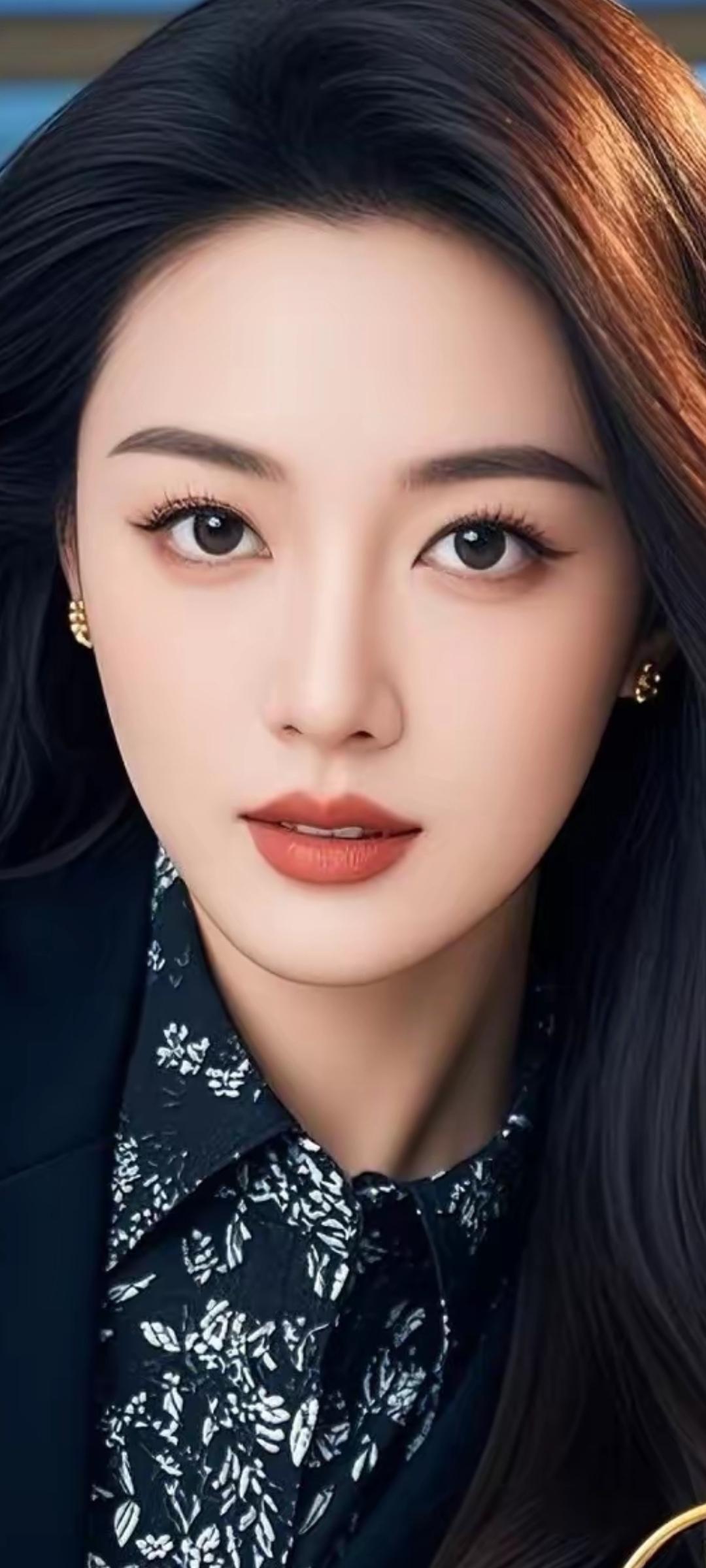 优雅黑发，精致妆容，职场女性魅力尽显！