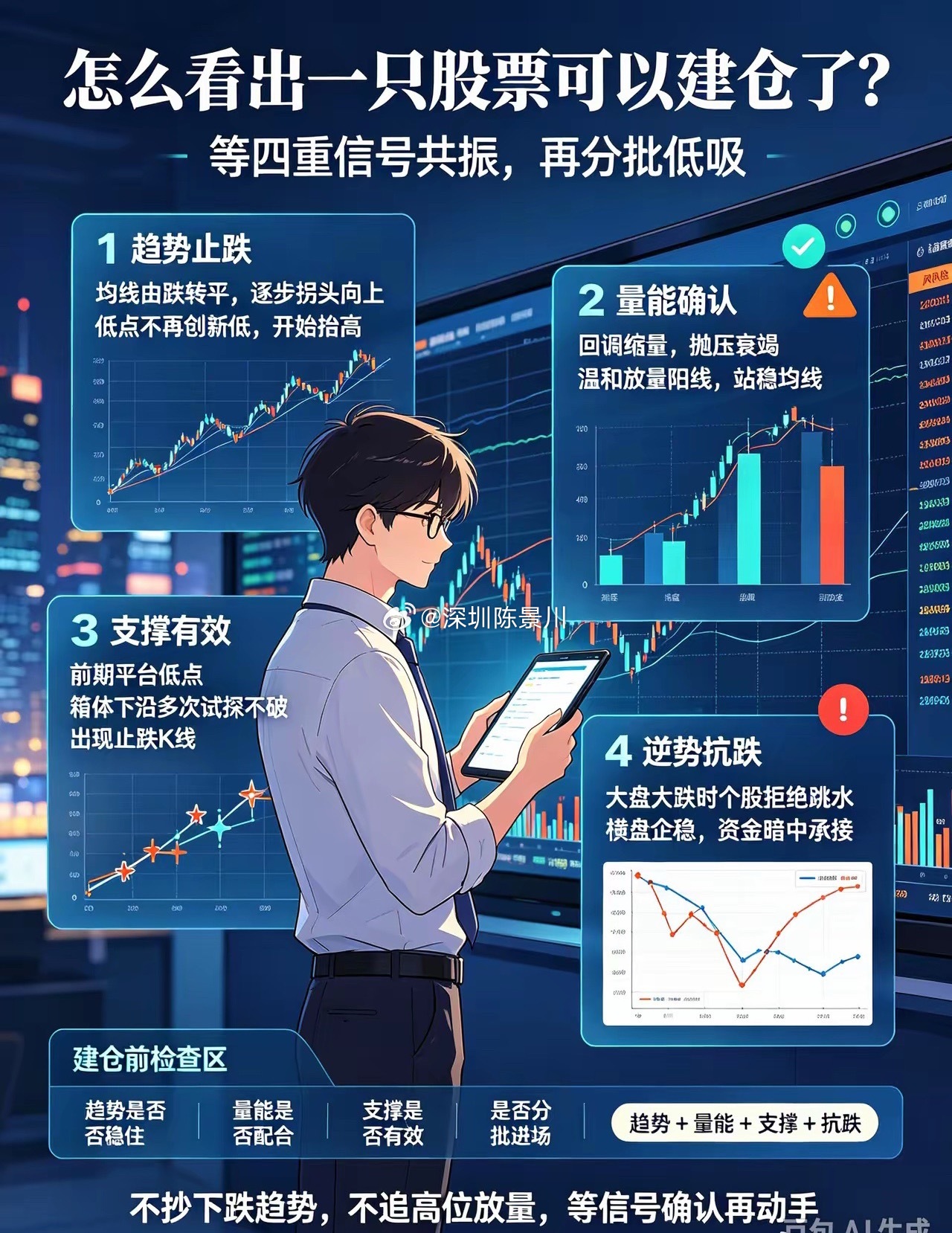 怎么看出一只股票可以建仓了？牢记4个信号，不抄底、不被套！很多散户炒股最大误区：