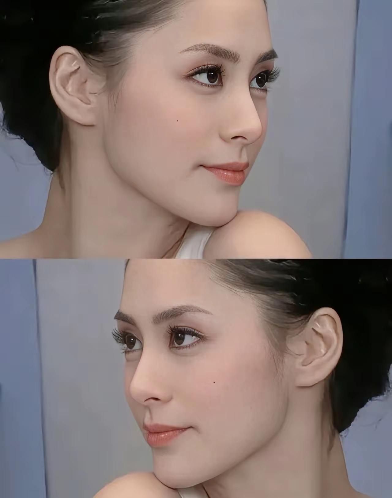 最美“高级侧颜”顶级的骨相，精致到呼吸停拍。额头饱满杏眼桃腮，弧度和缓流畅的