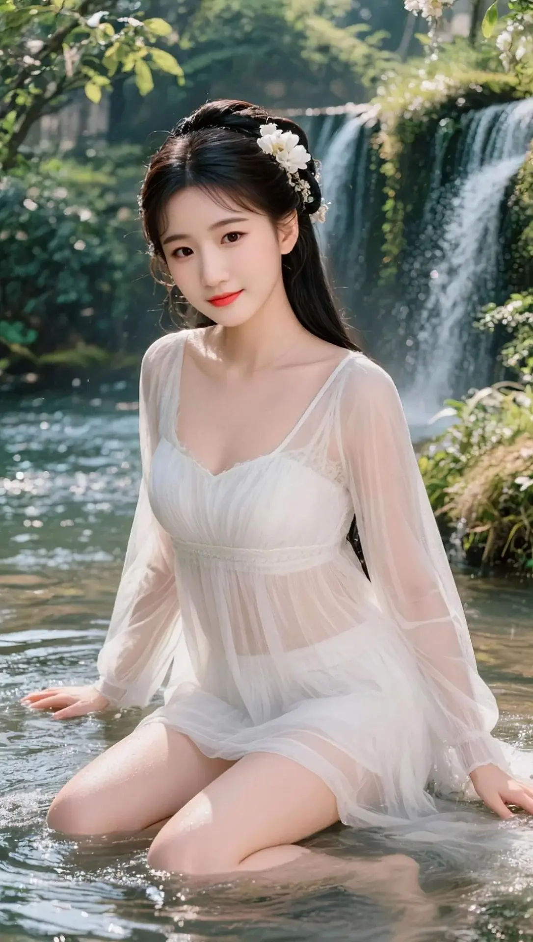 AI水畔轻纱照