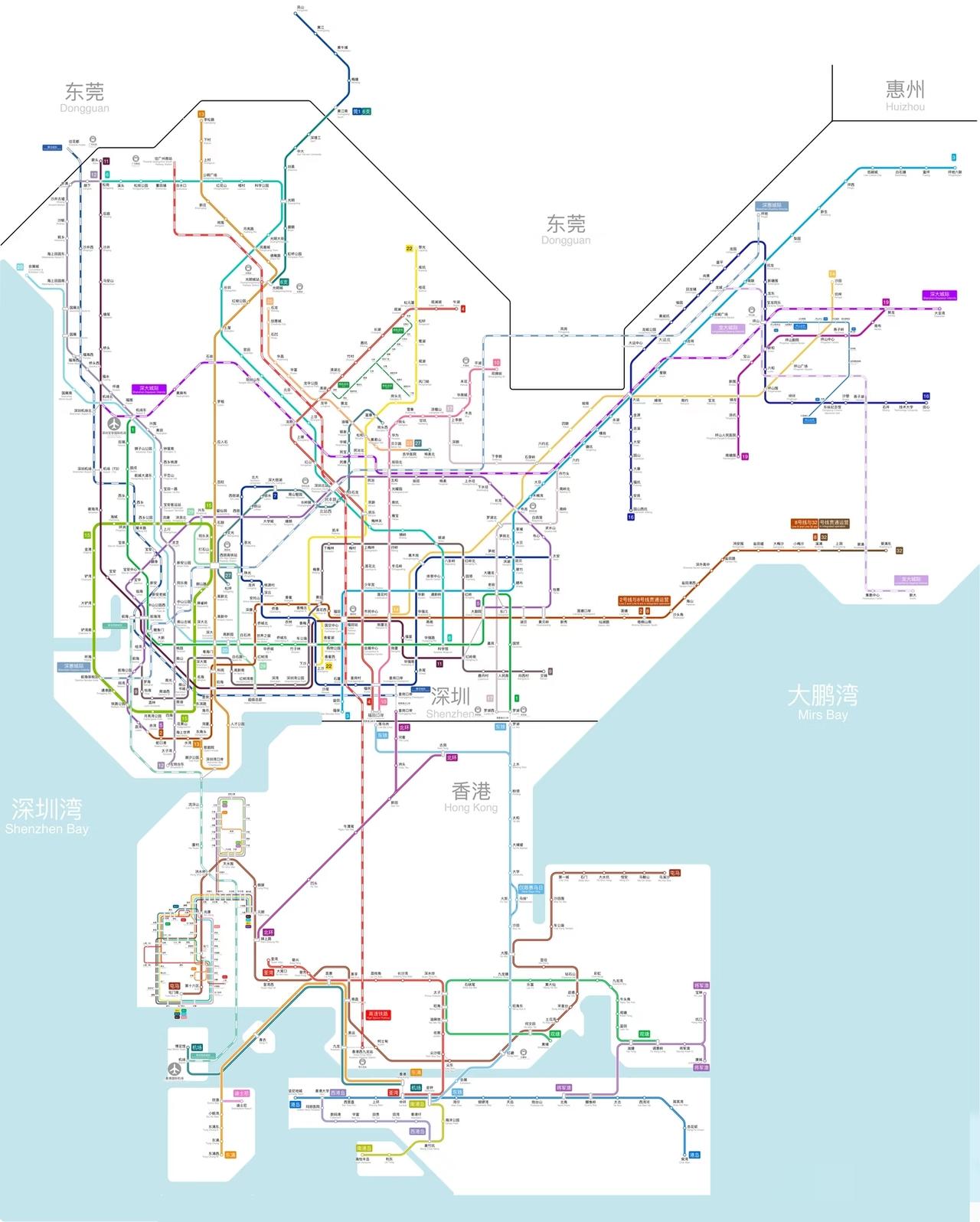 深圳香港近期规划！！！深圳和香港近期的规划里，好多交通线路还没开通呢。深圳五期