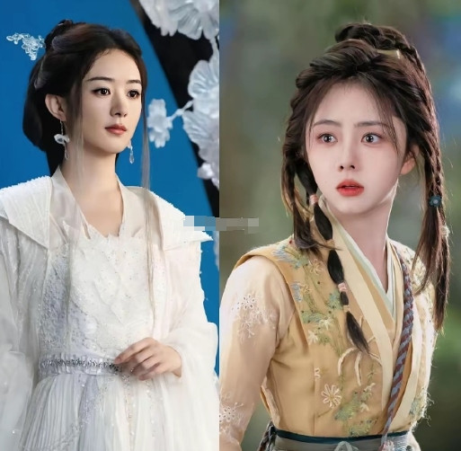 35岁谭松韵吊威亚吐了三次，导演喊卡17次才过。赵丽颖降薪三分之二，蹲片场手把