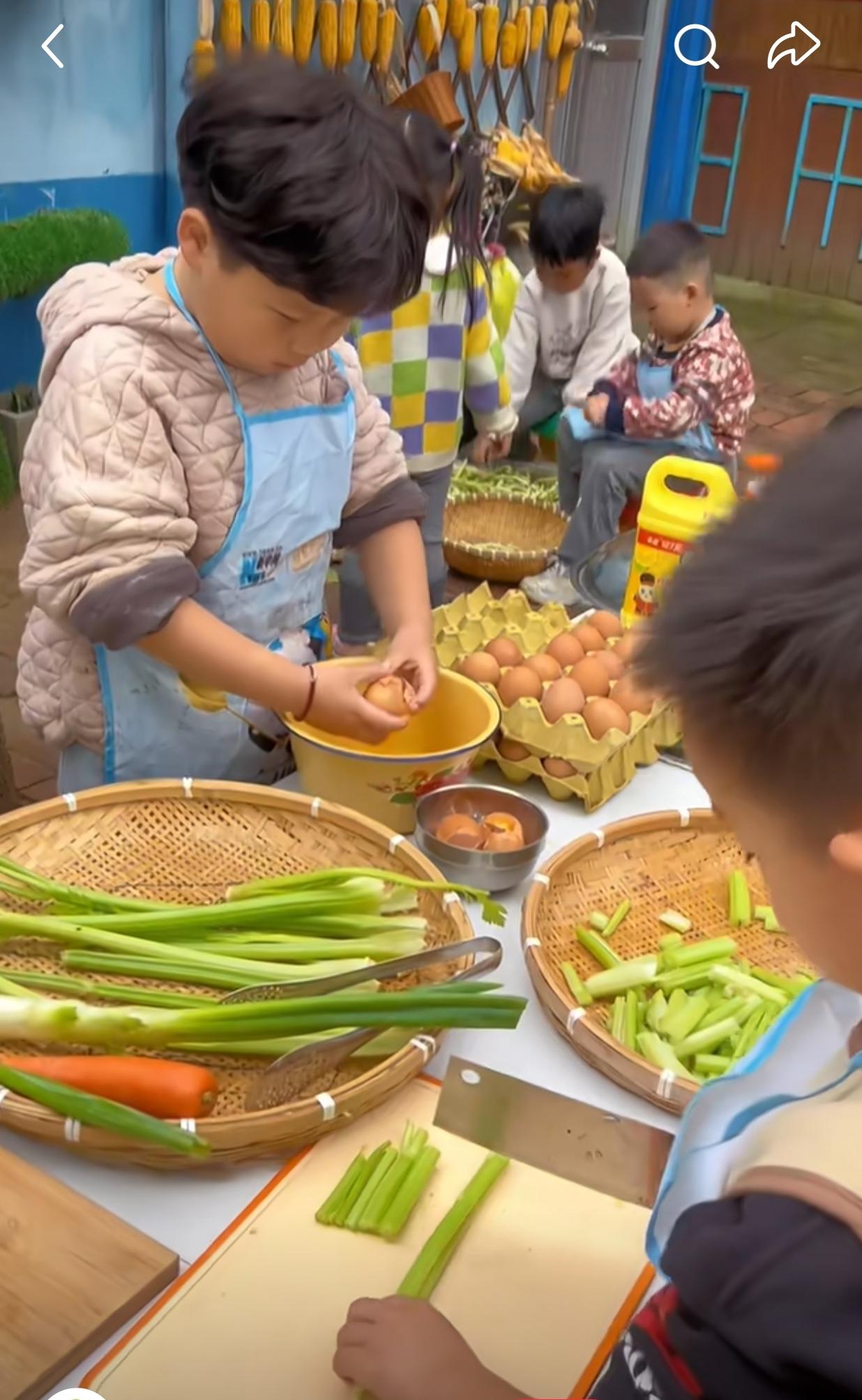看过有个小男孩也在这类幼儿园，都生病了，但第二天非要去幼儿园，说该他掌勺了[捂脸