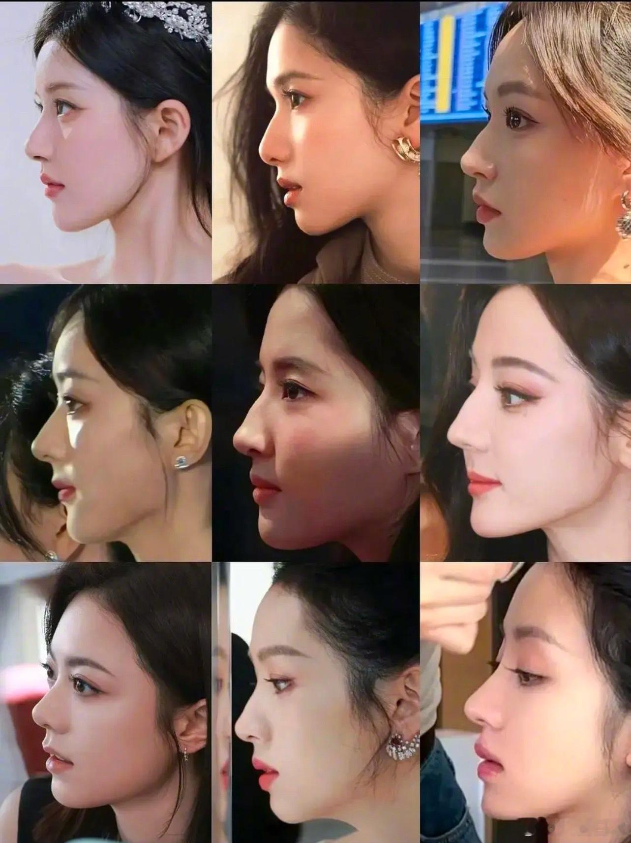 女明星侧颜对比，谁是骨相美的top赵露思、张婧仪、程潇、赵丽颖、刘亦菲、迪丽热巴