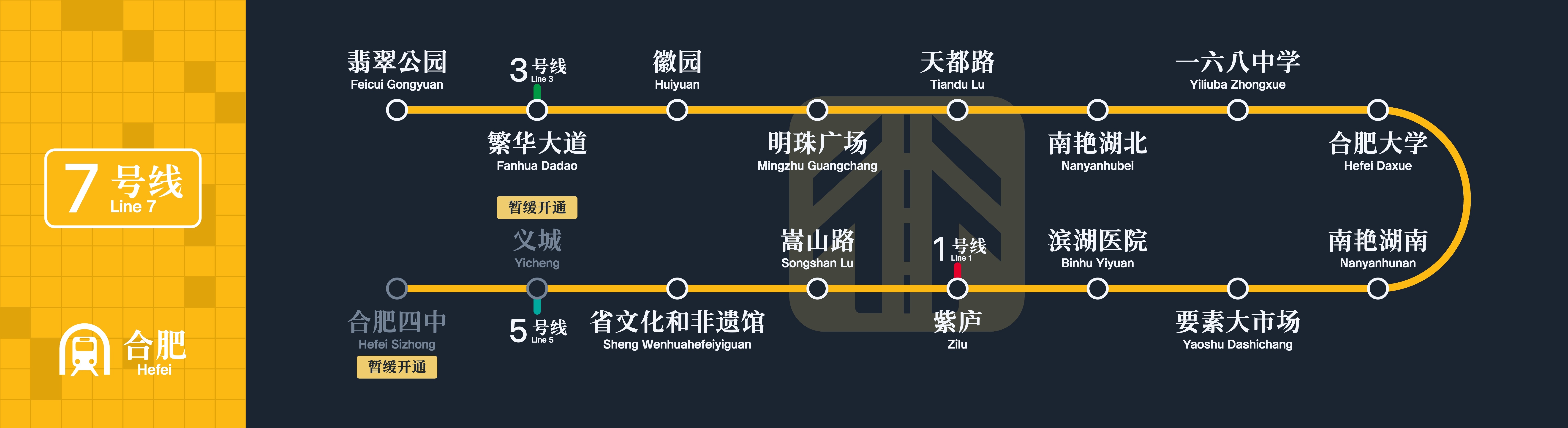 通行线·轨交【合肥地铁7号线一期开通】今天上午10时，合肥地铁7号线一期开通初期