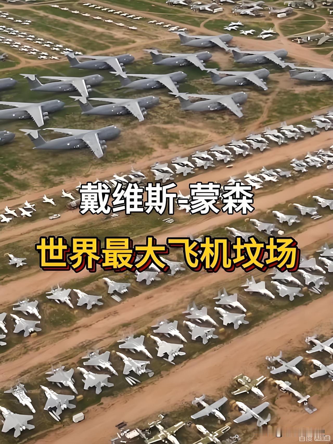 世界上最大的飞机坟场它就是美国戴维斯-蒙森空军基地，位于美国亚利桑那州图森市